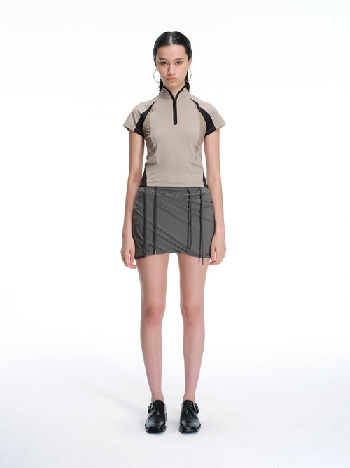 Draped Wrap Mini Skort
