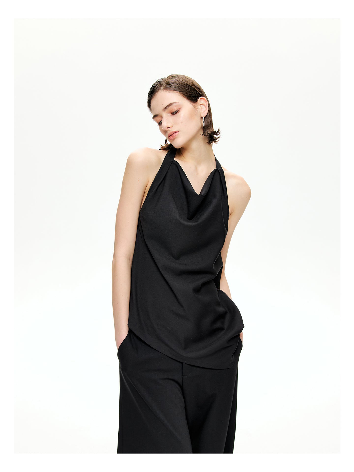 Open-Back Scarf Halter Top
