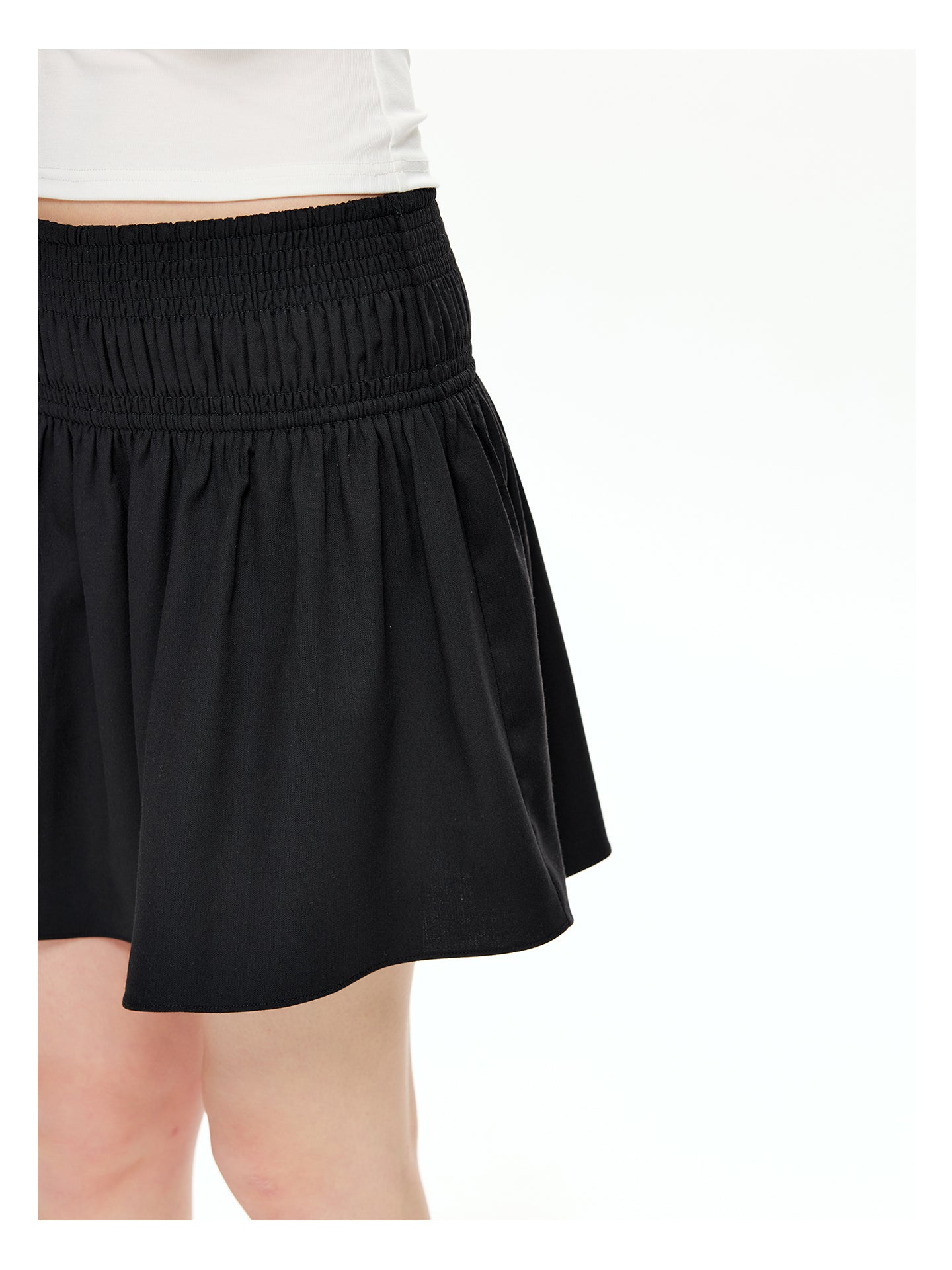 Smocked Waist A-Line Mini Skirt