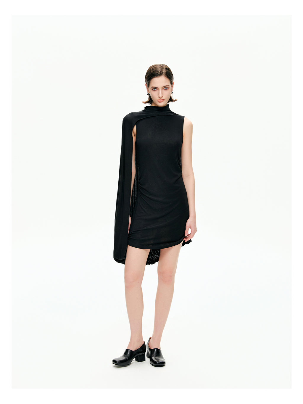 Draped Cape Mini Dress