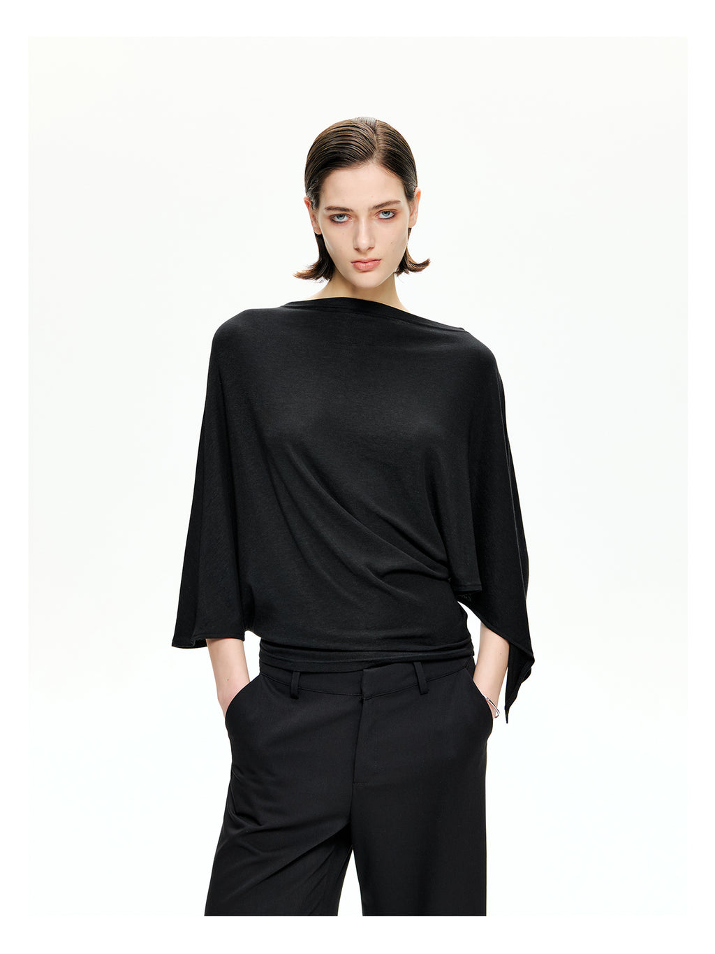 Sculptural Asymmetric Knit Top