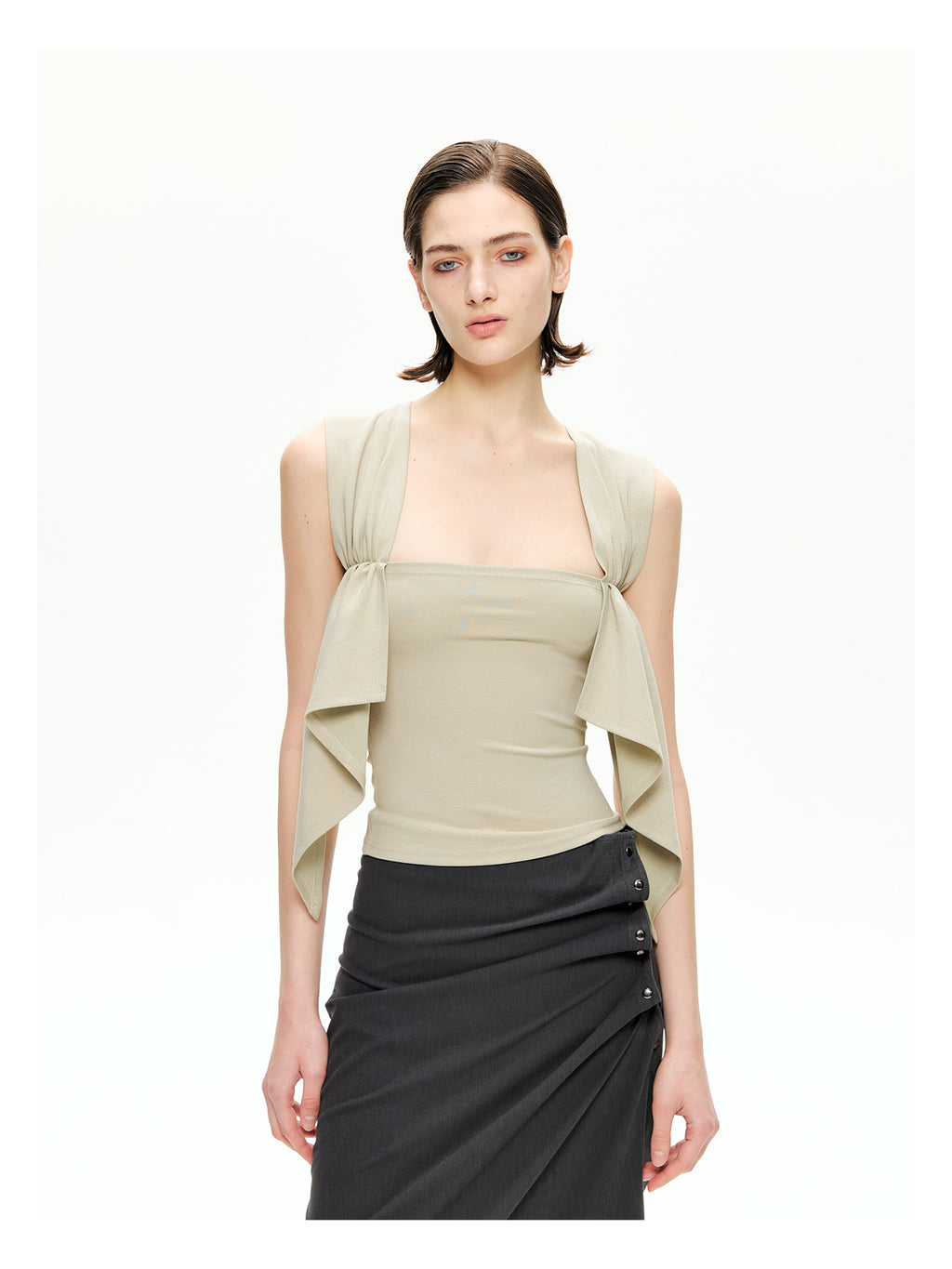 Draped Panel Crop Tank