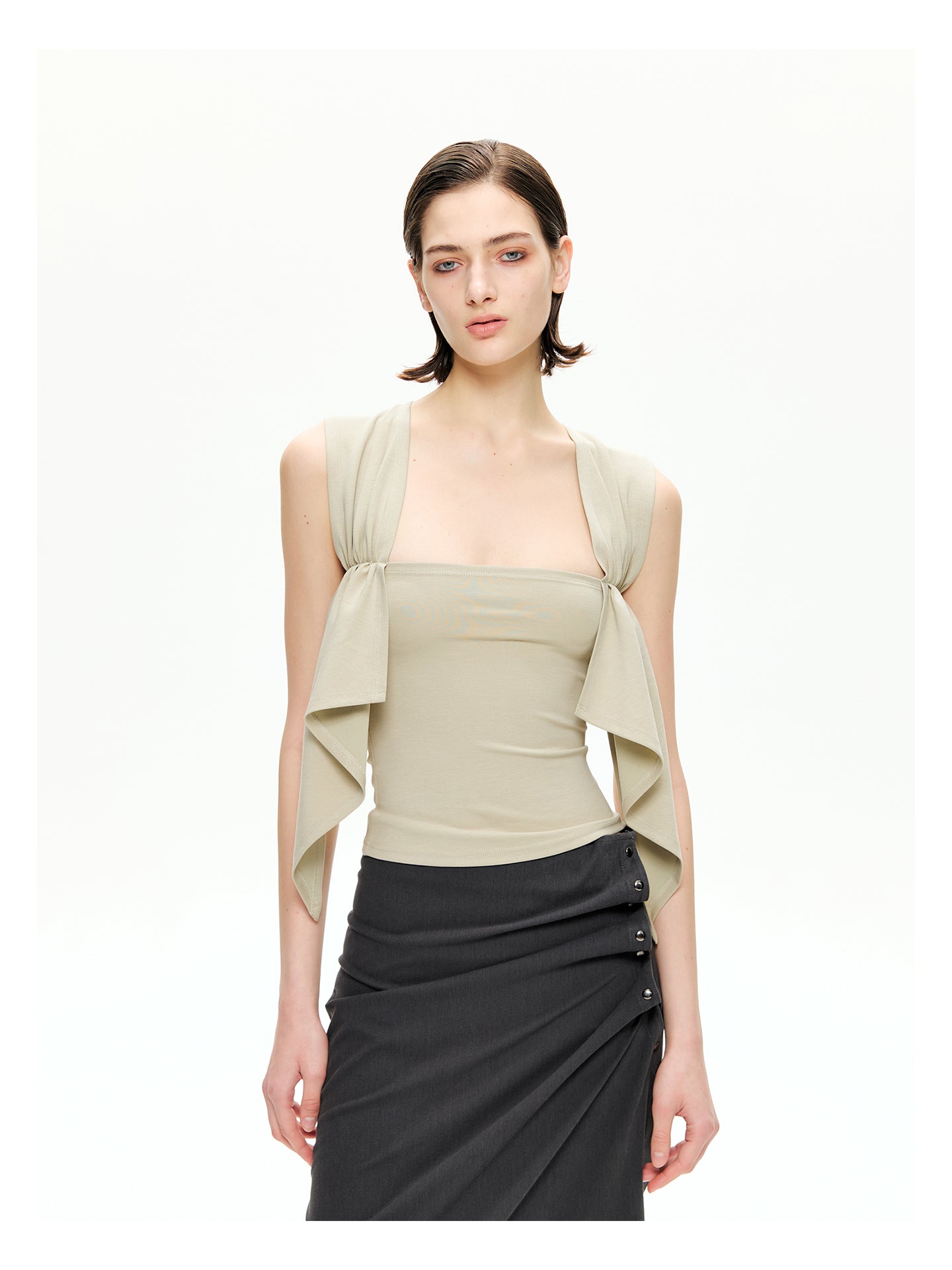 Draped Panel Crop Tank