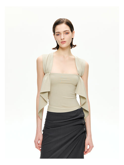 Draped Panel Crop Tank