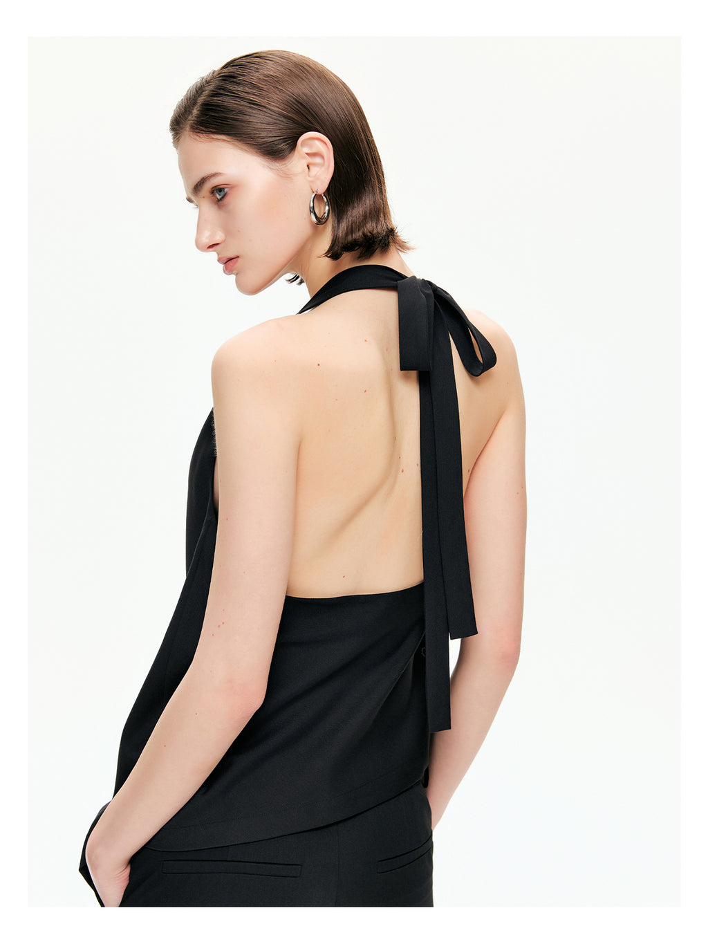 Open-Back Scarf Halter Top