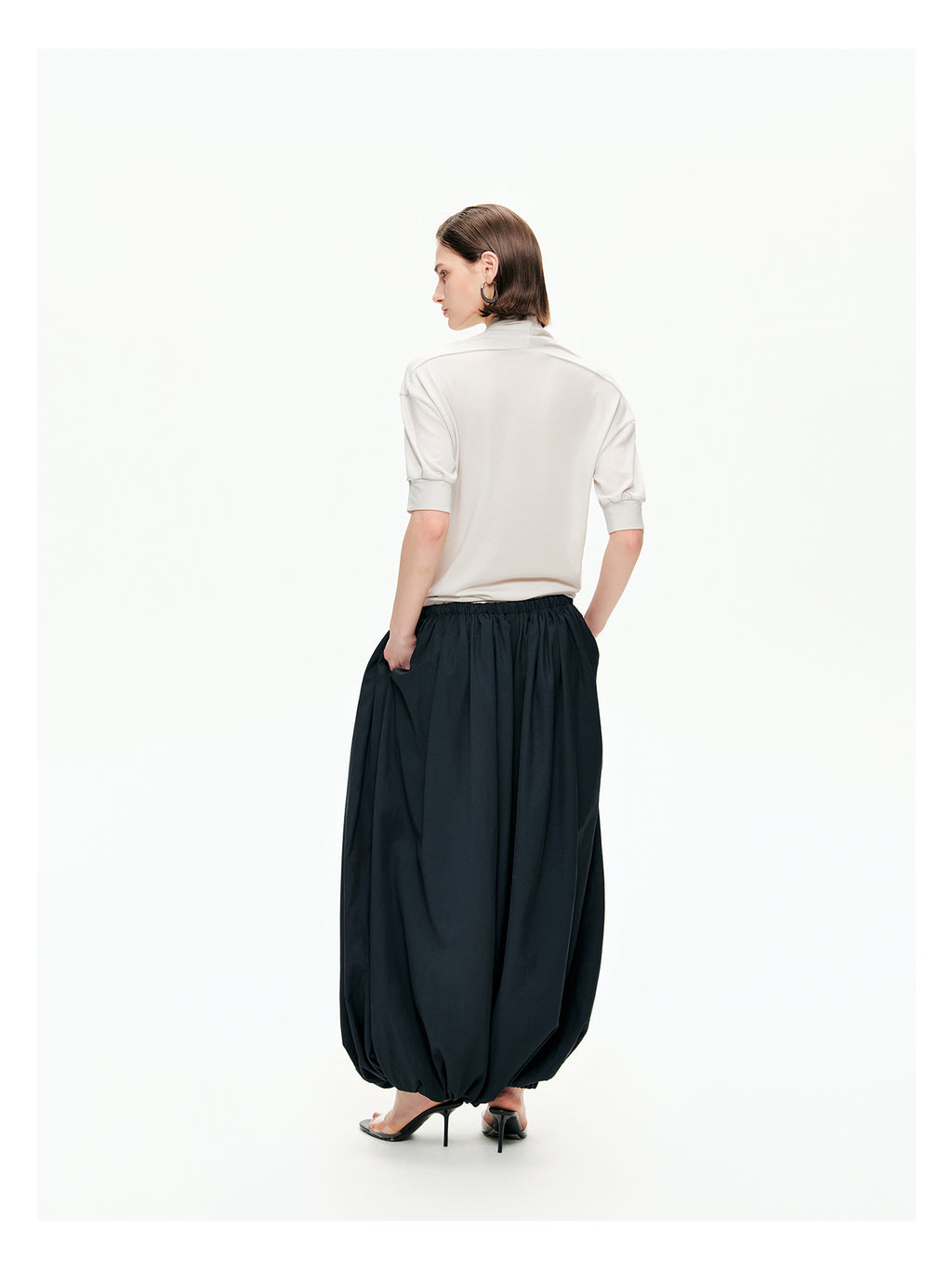 Sculptural Gathered Cocoon Pants