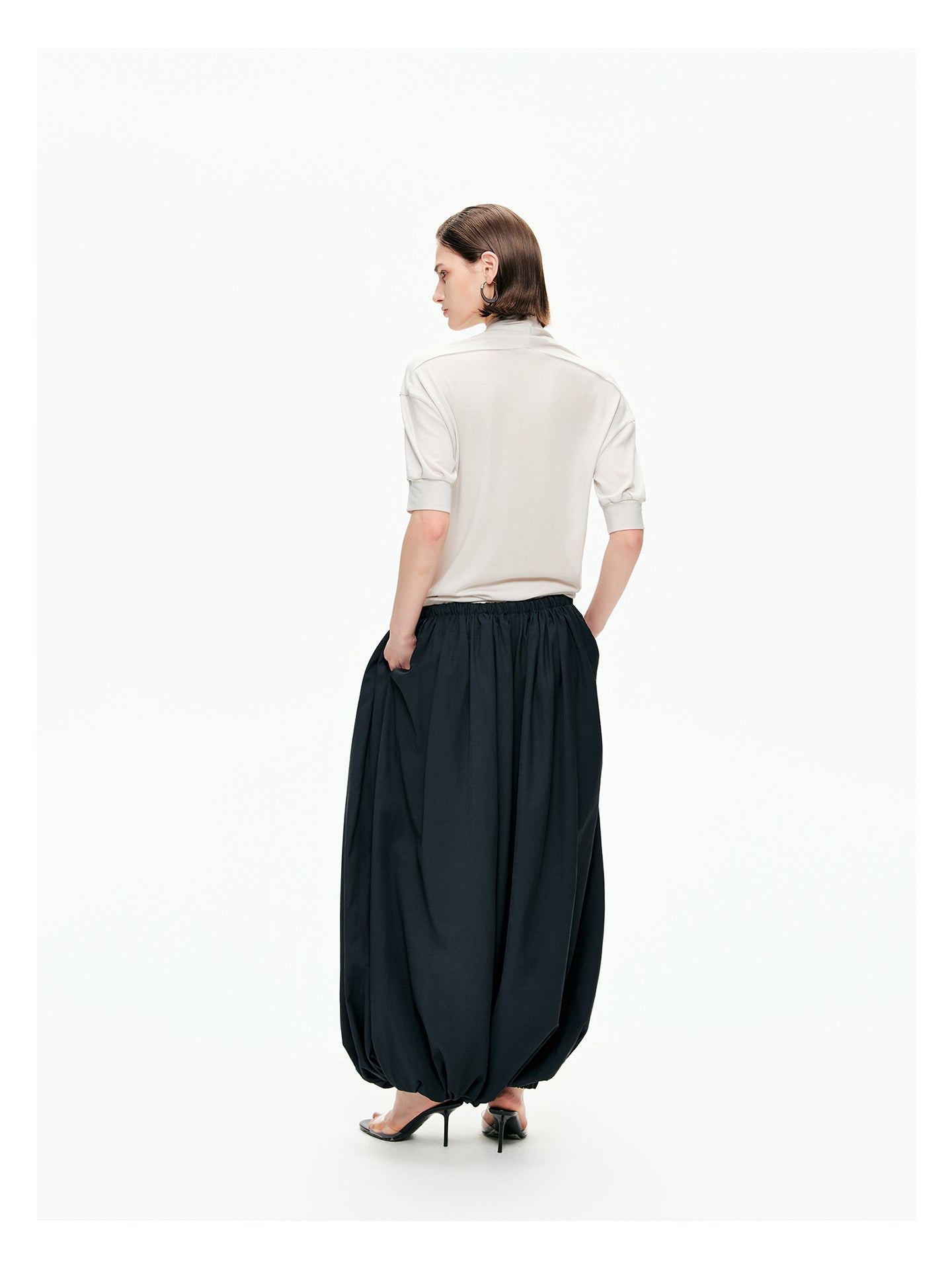 Sculptural Gathered Cocoon Pants