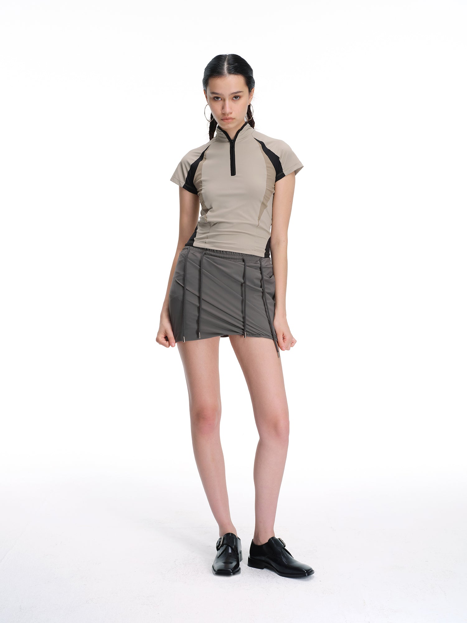 Draped Wrap Mini Skort