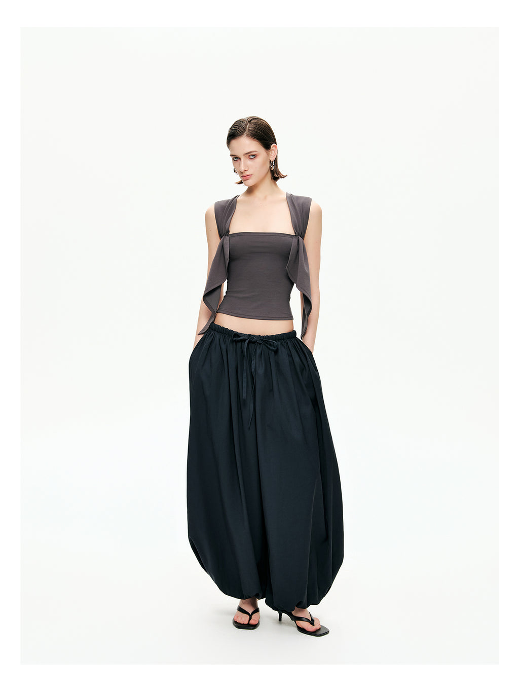 Draped Panel Crop Tank