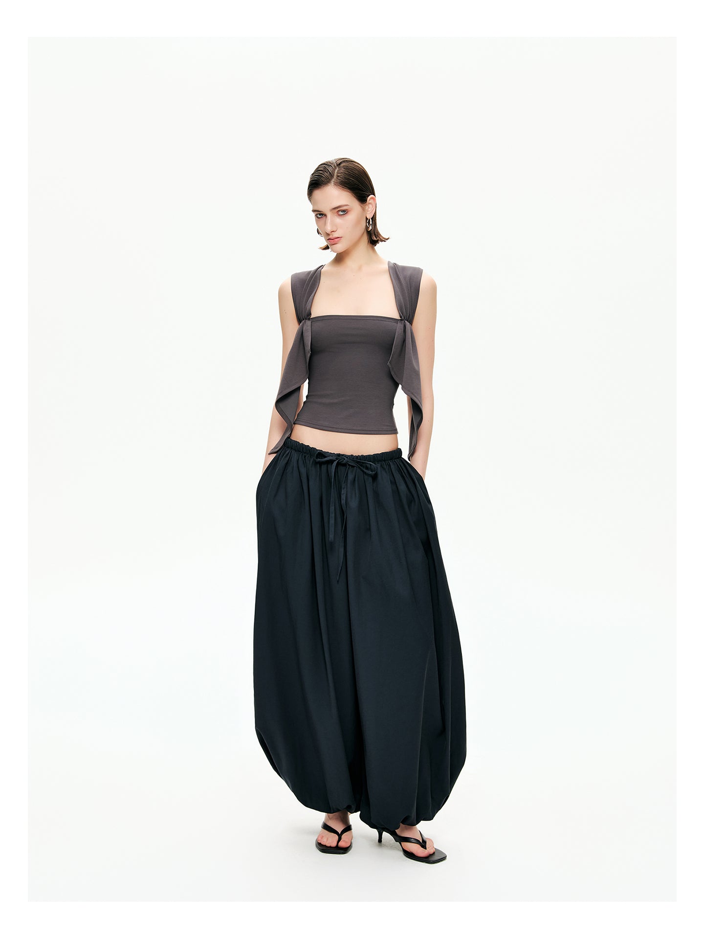 Draped Panel Crop Tank