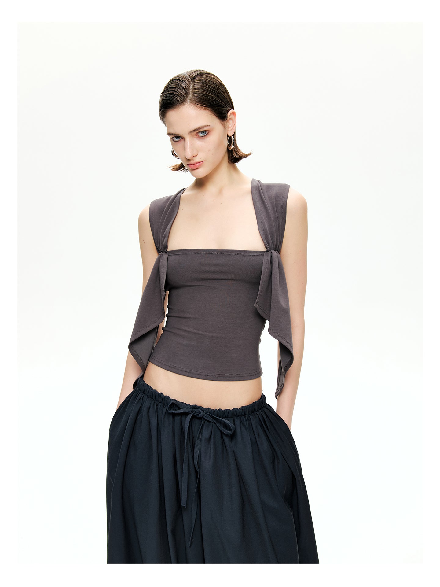 Draped Panel Crop Tank