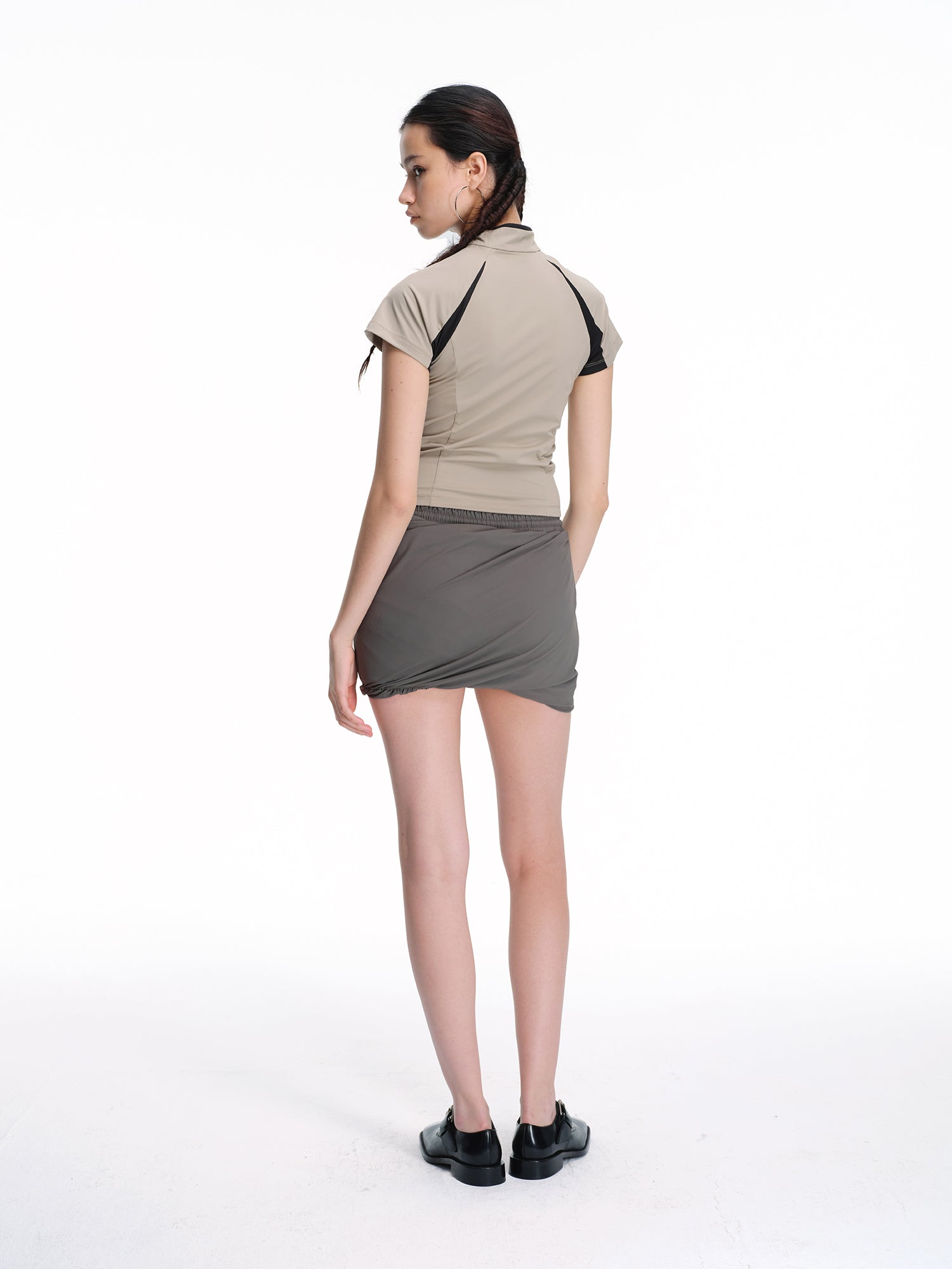Draped Wrap Mini Skort