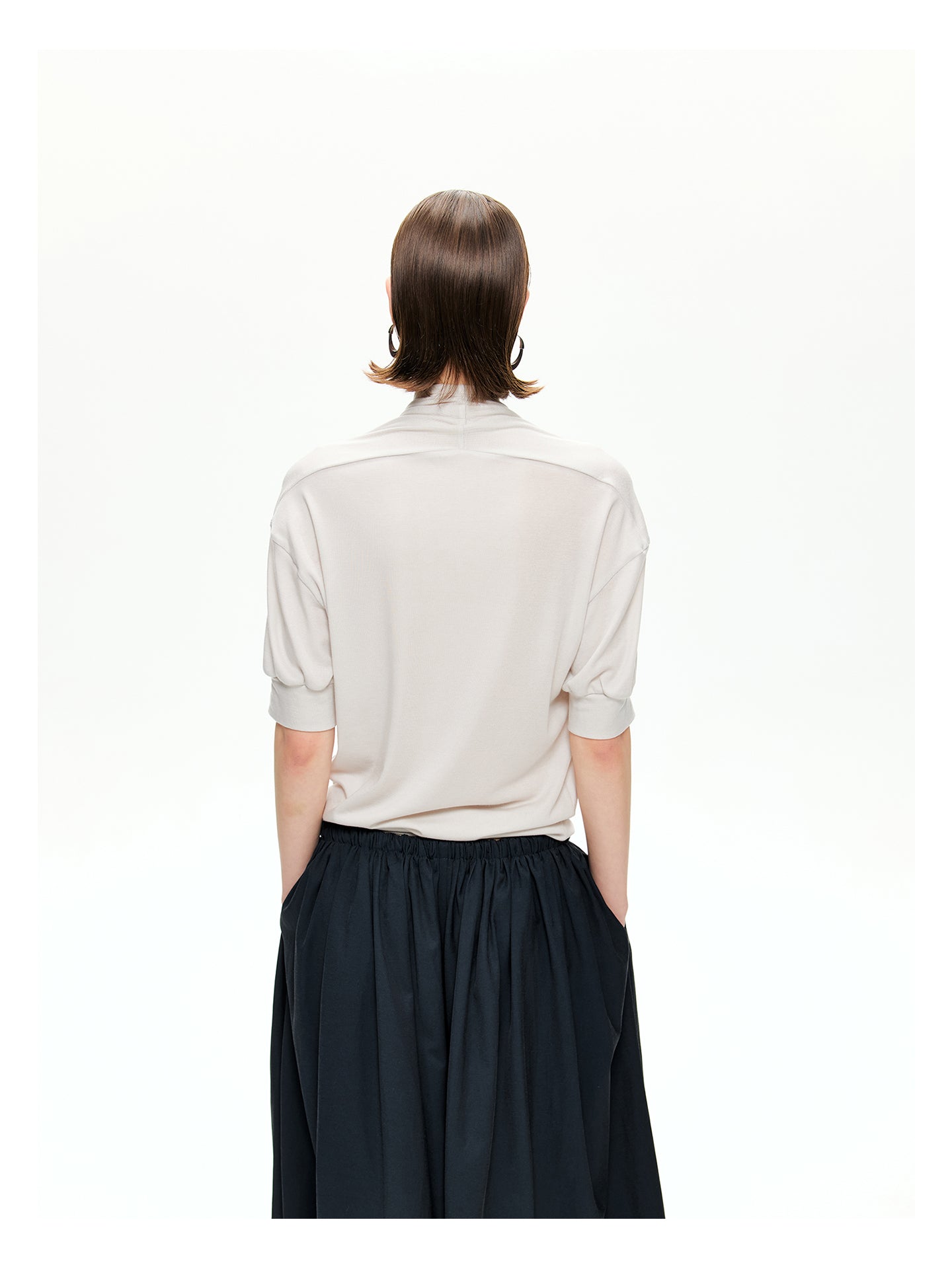 Cowl Neck Draped Knit Top