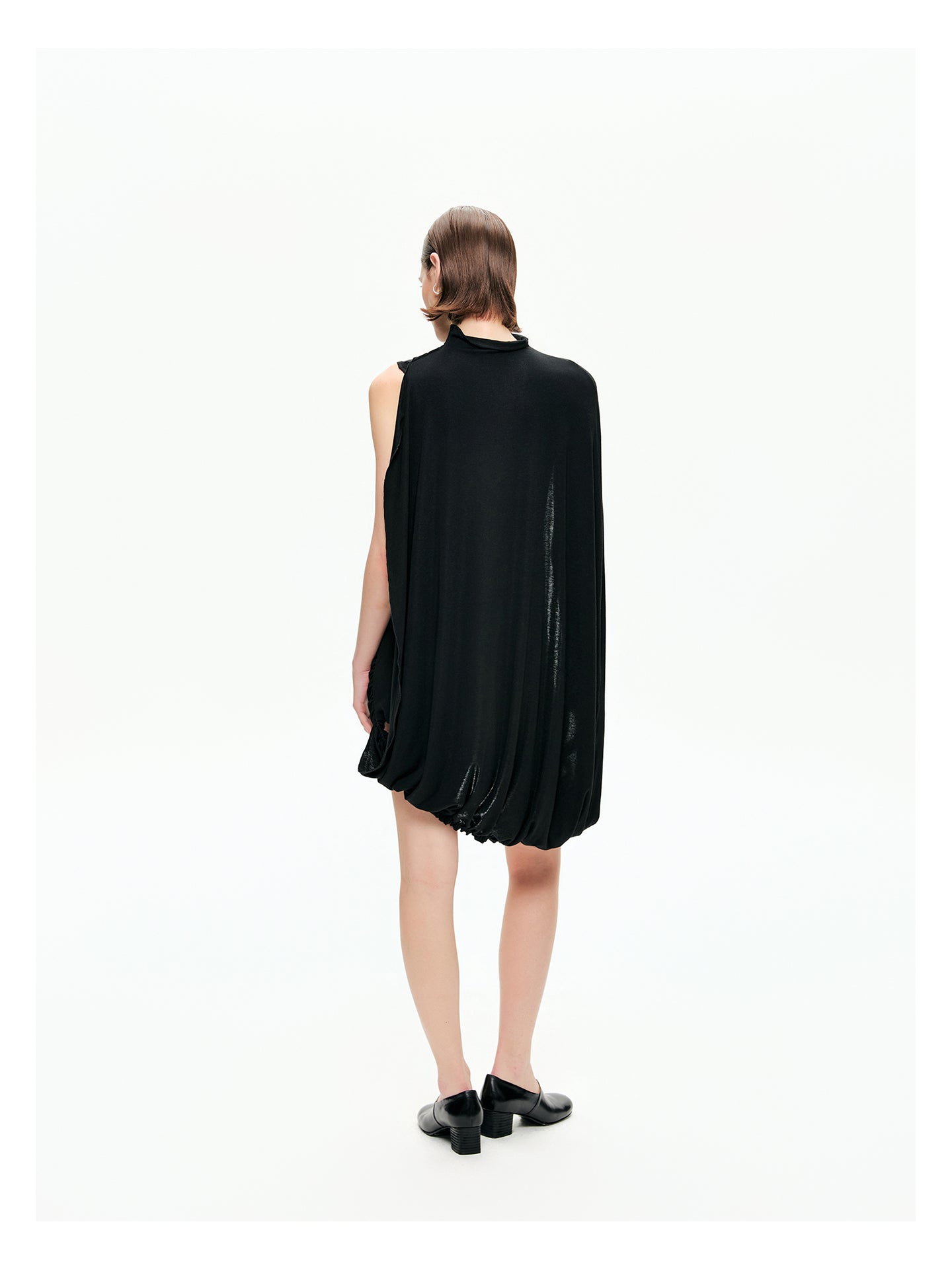 Draped Cape Mini Dress