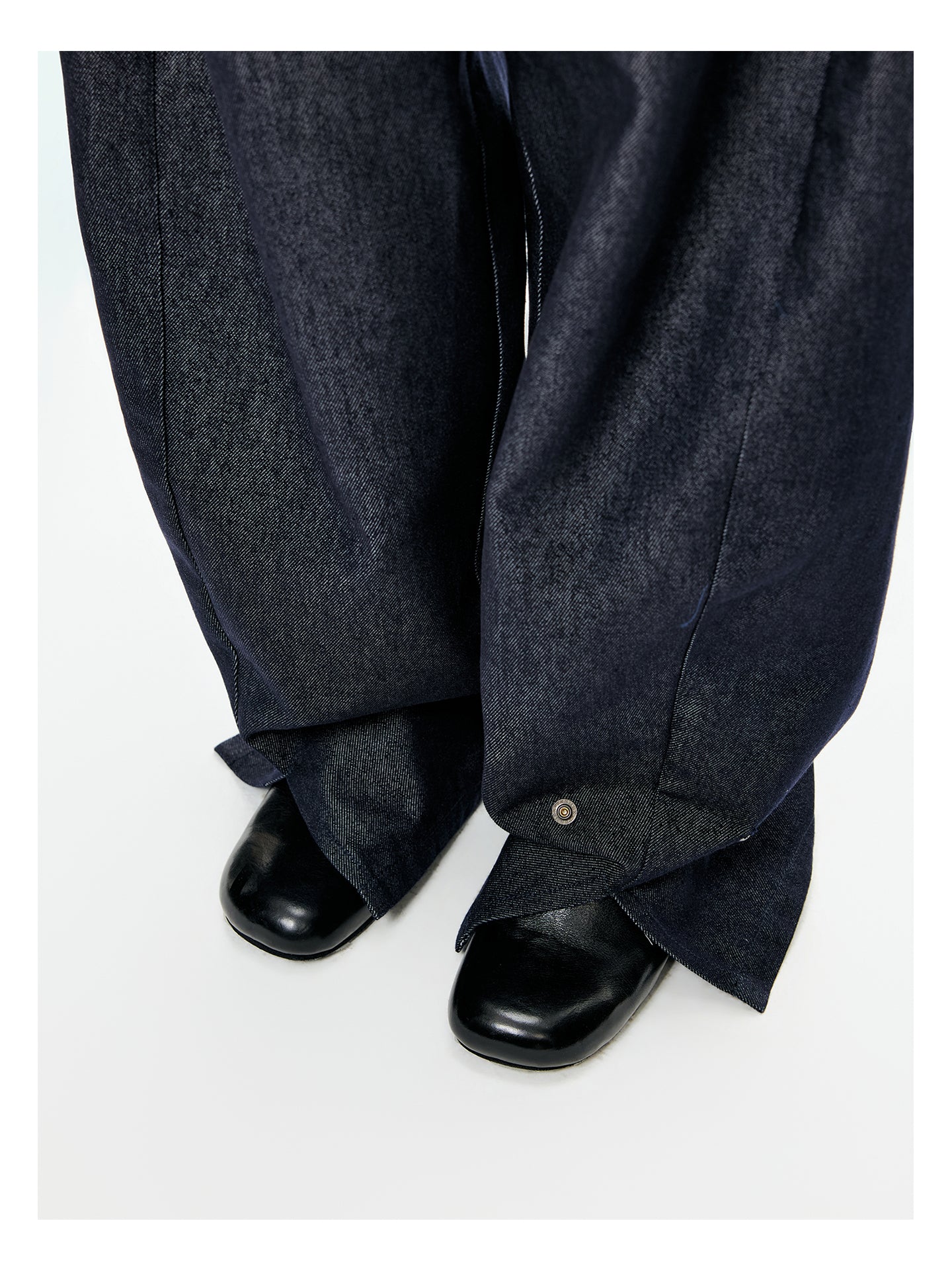 Raw Indigo Barrel-Leg Jeans