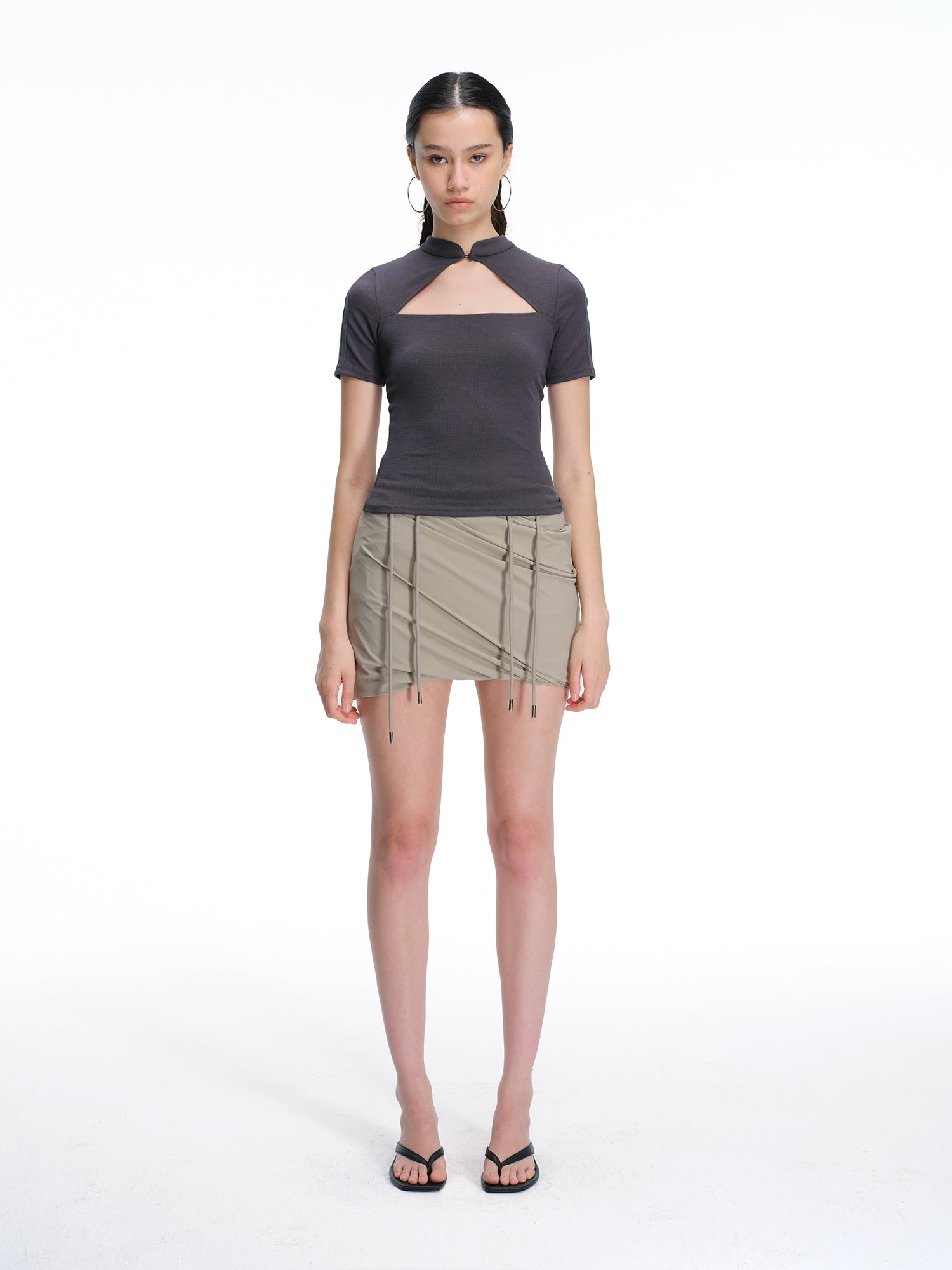 Draped Wrap Mini Skort
