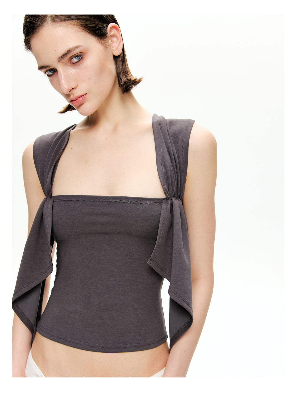 Draped Panel Crop Tank