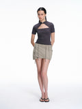 Draped Wrap Mini Skort