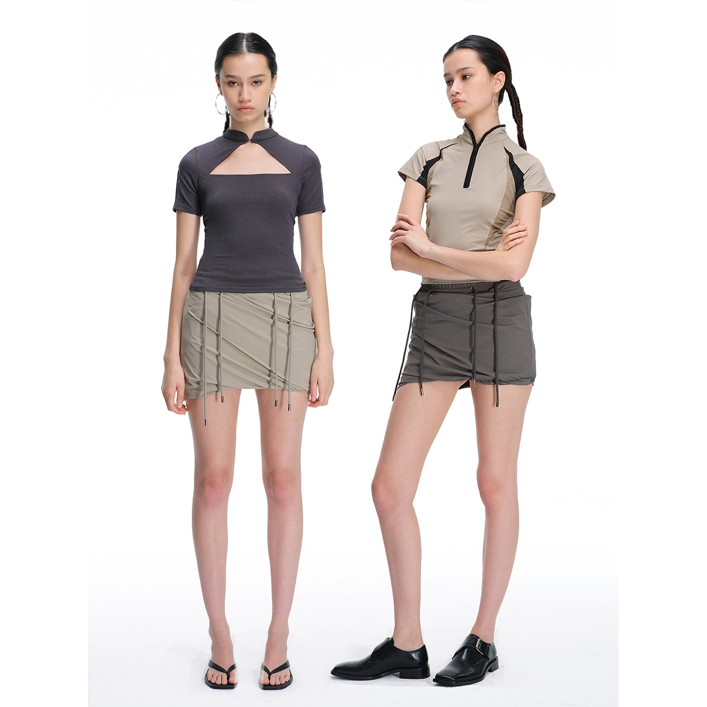 Draped Wrap Mini Skort