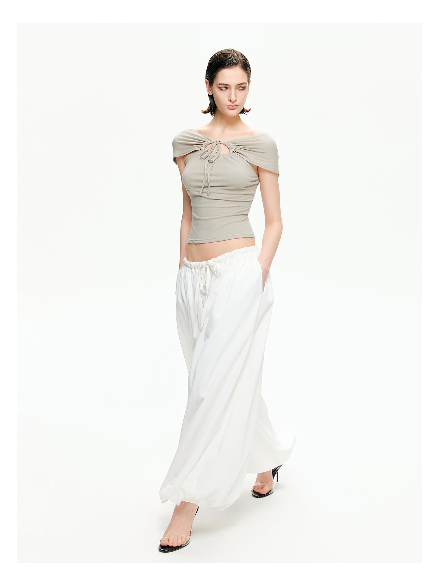 Sculptural Gathered Cocoon Pants
