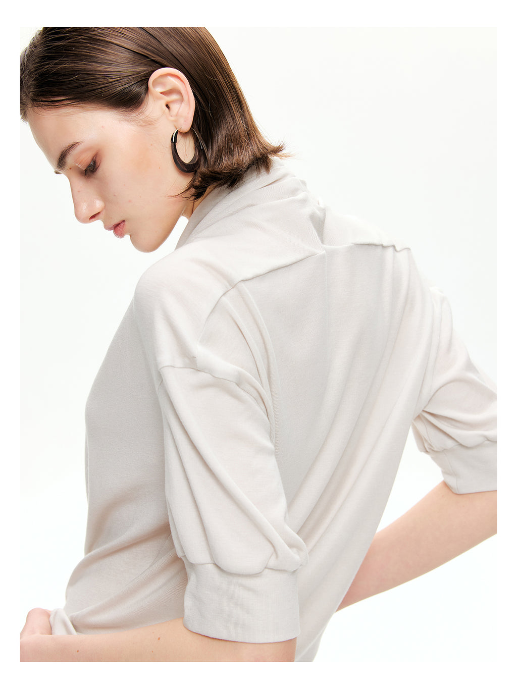 Cowl Neck Draped Knit Top
