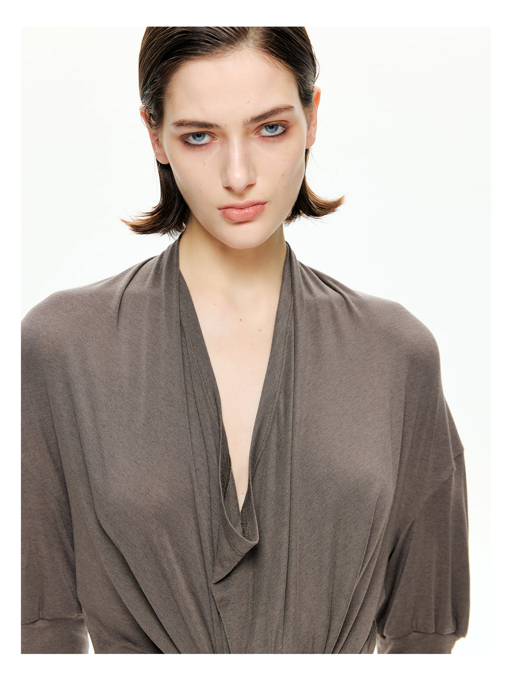 Cowl Neck Draped Knit Top