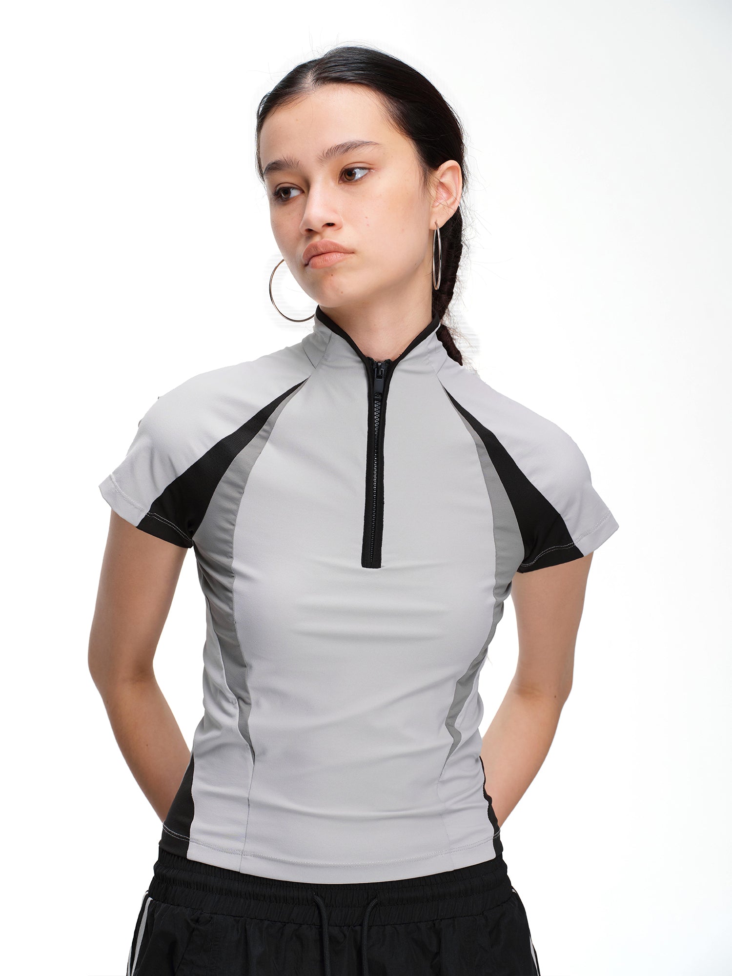 Raglan Half-Zip Jersey Top