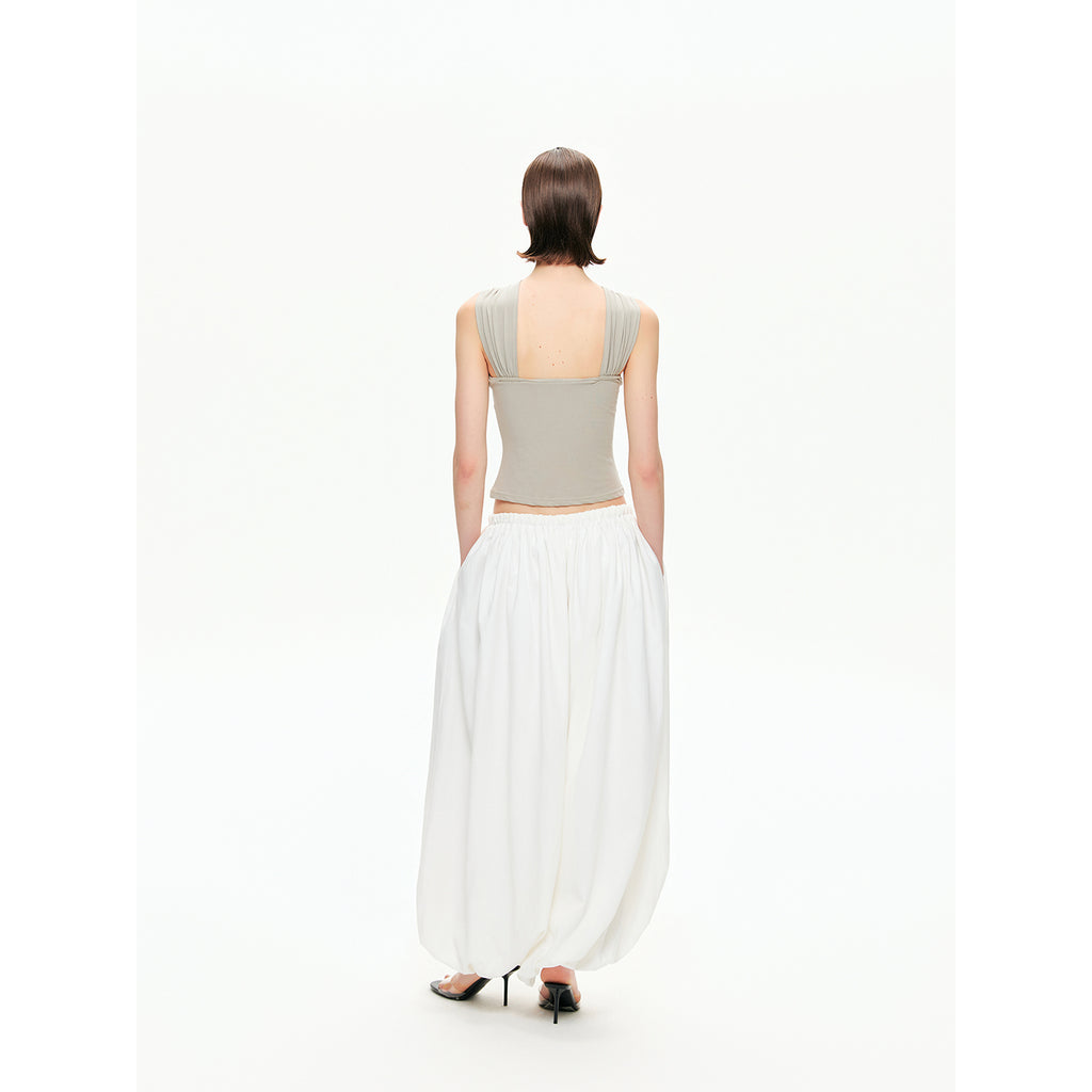 Sculptural Gathered Cocoon Pants