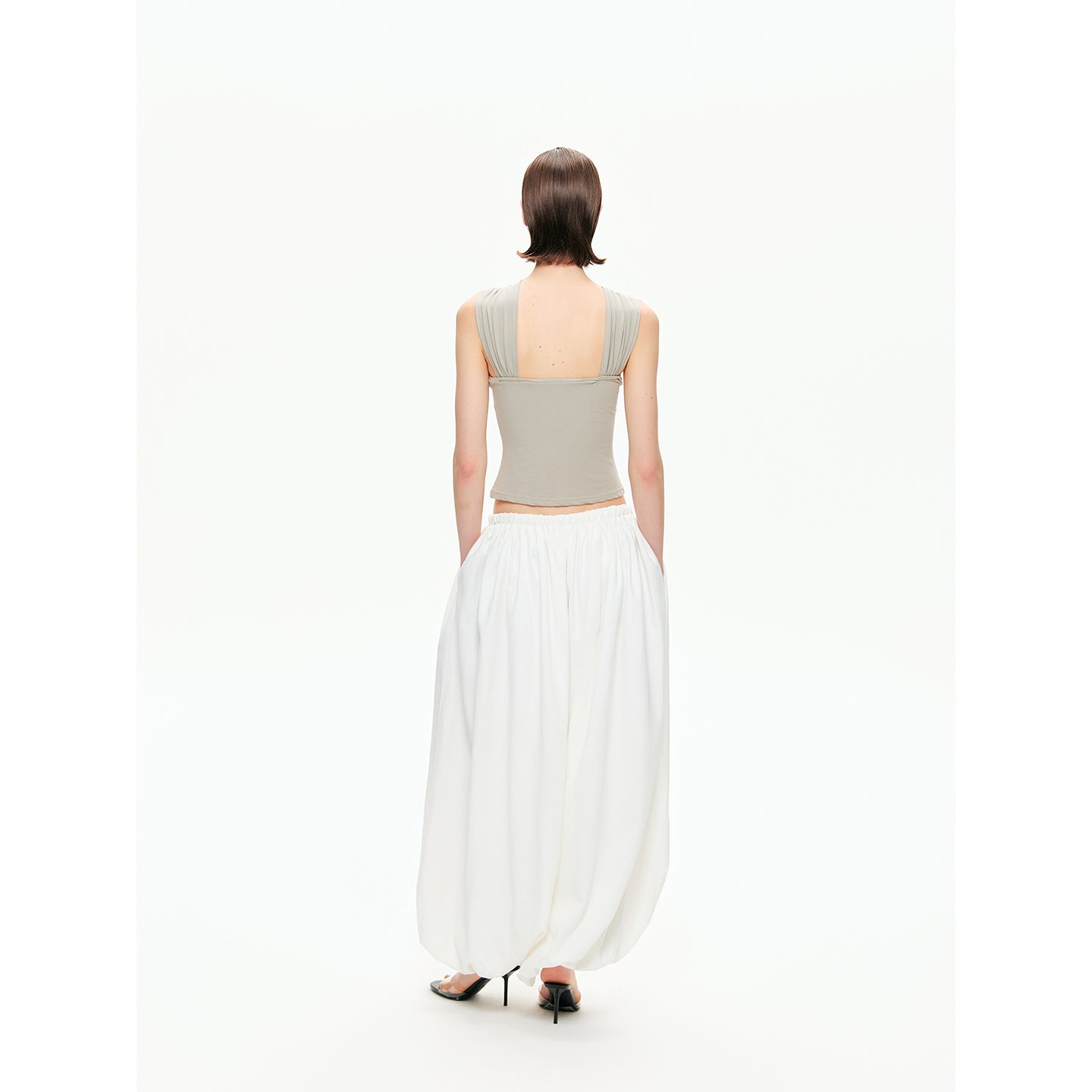 Sculptural Gathered Cocoon Pants