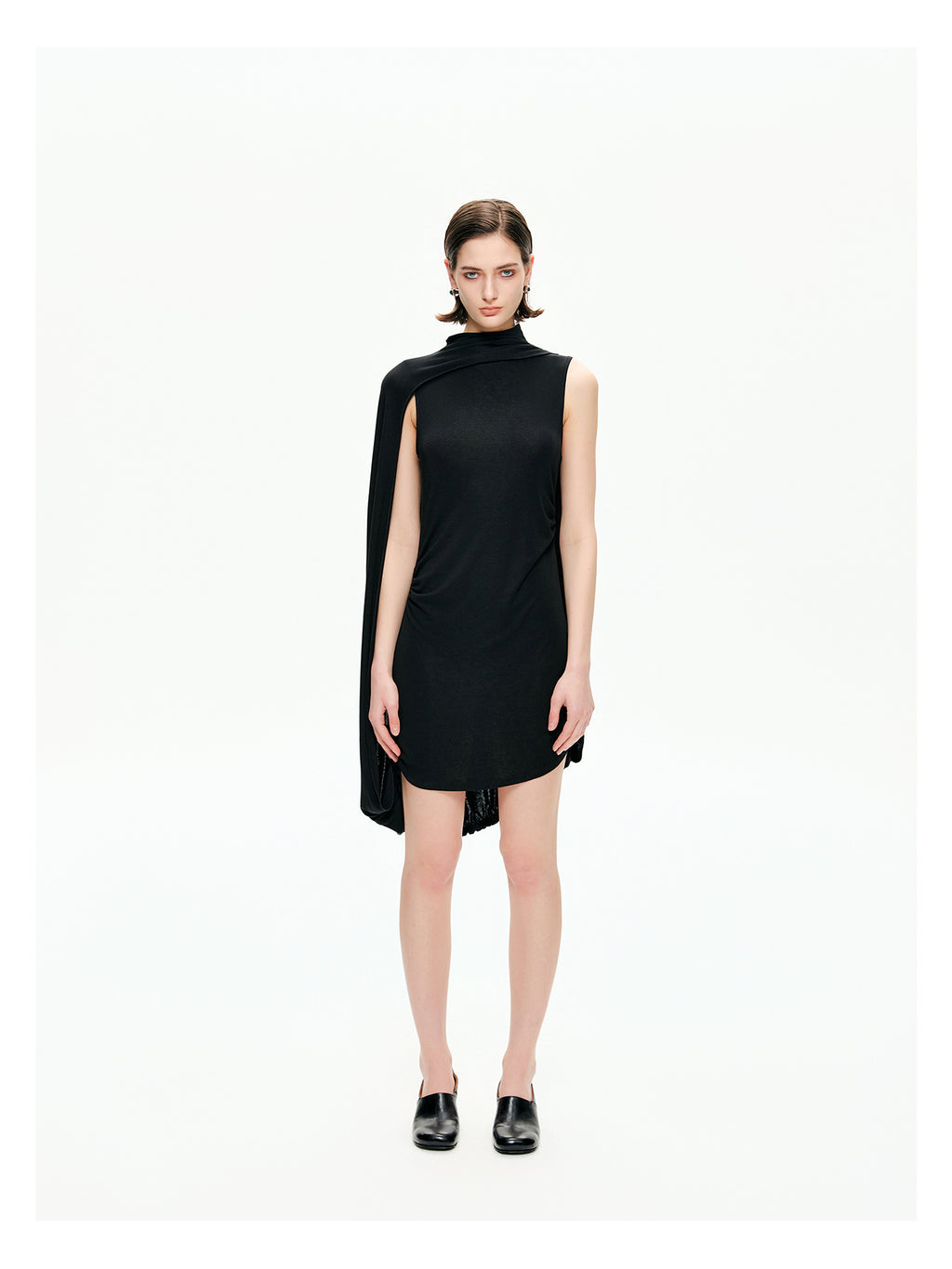 Draped Cape Mini Dress