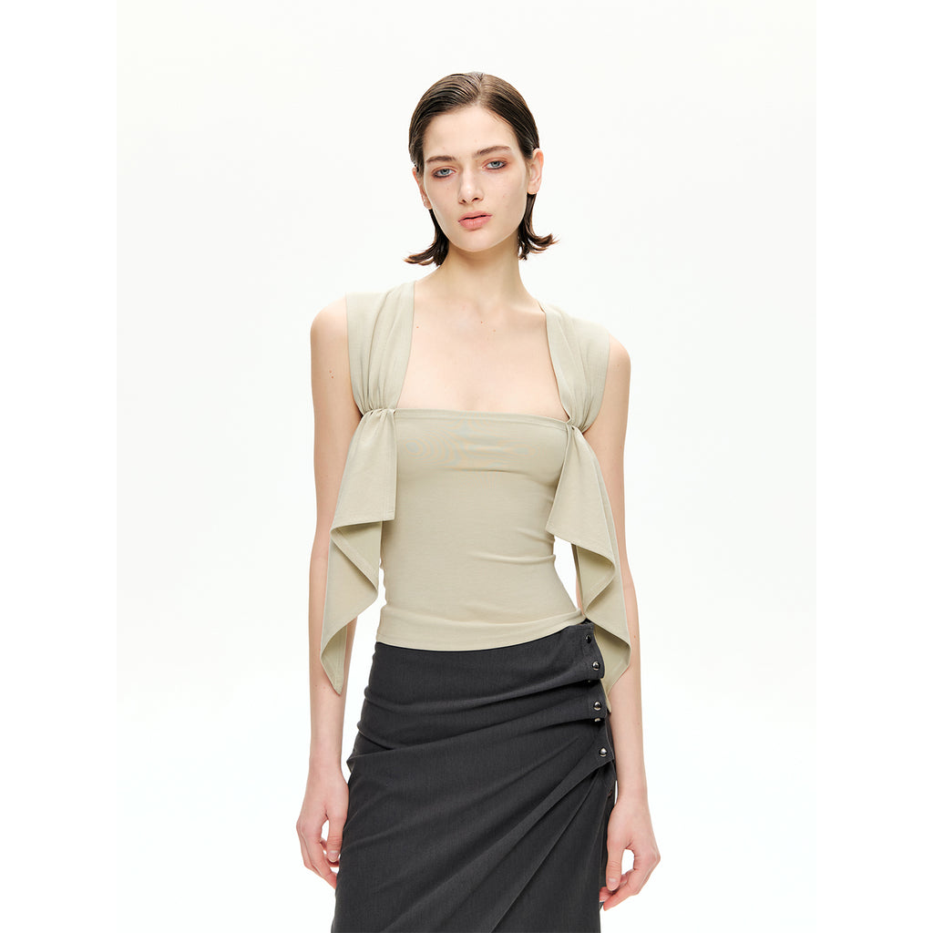 Draped Panel Crop Tank
