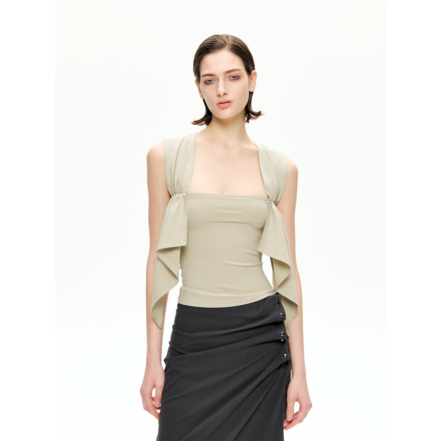 Draped Panel Crop Tank