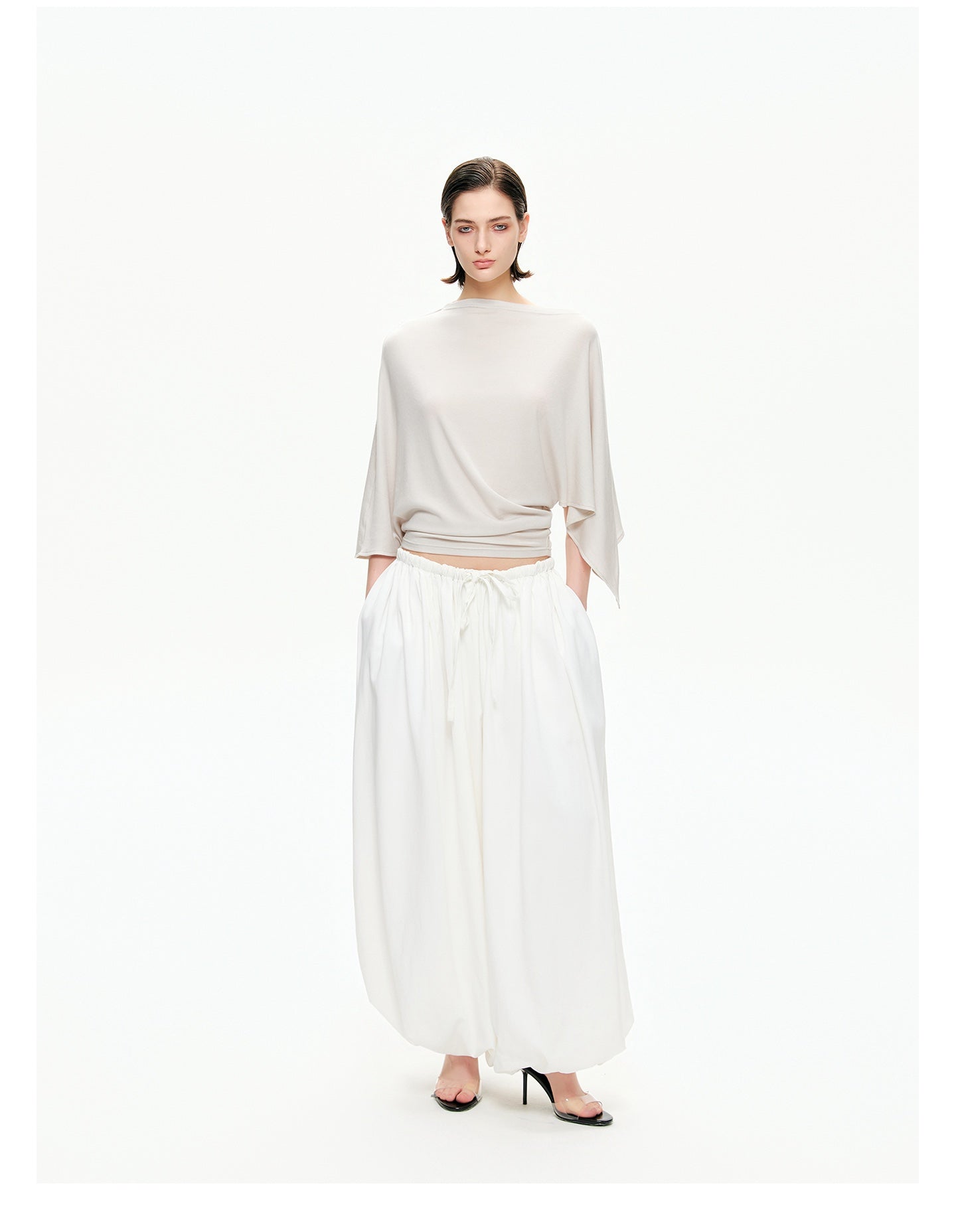 Sculptural Gathered Cocoon Pants