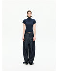 Raw Indigo Barrel-Leg Jeans