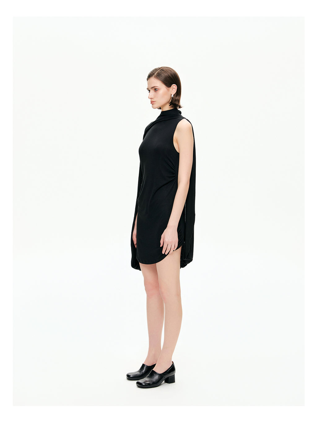 Draped Cape Mini Dress