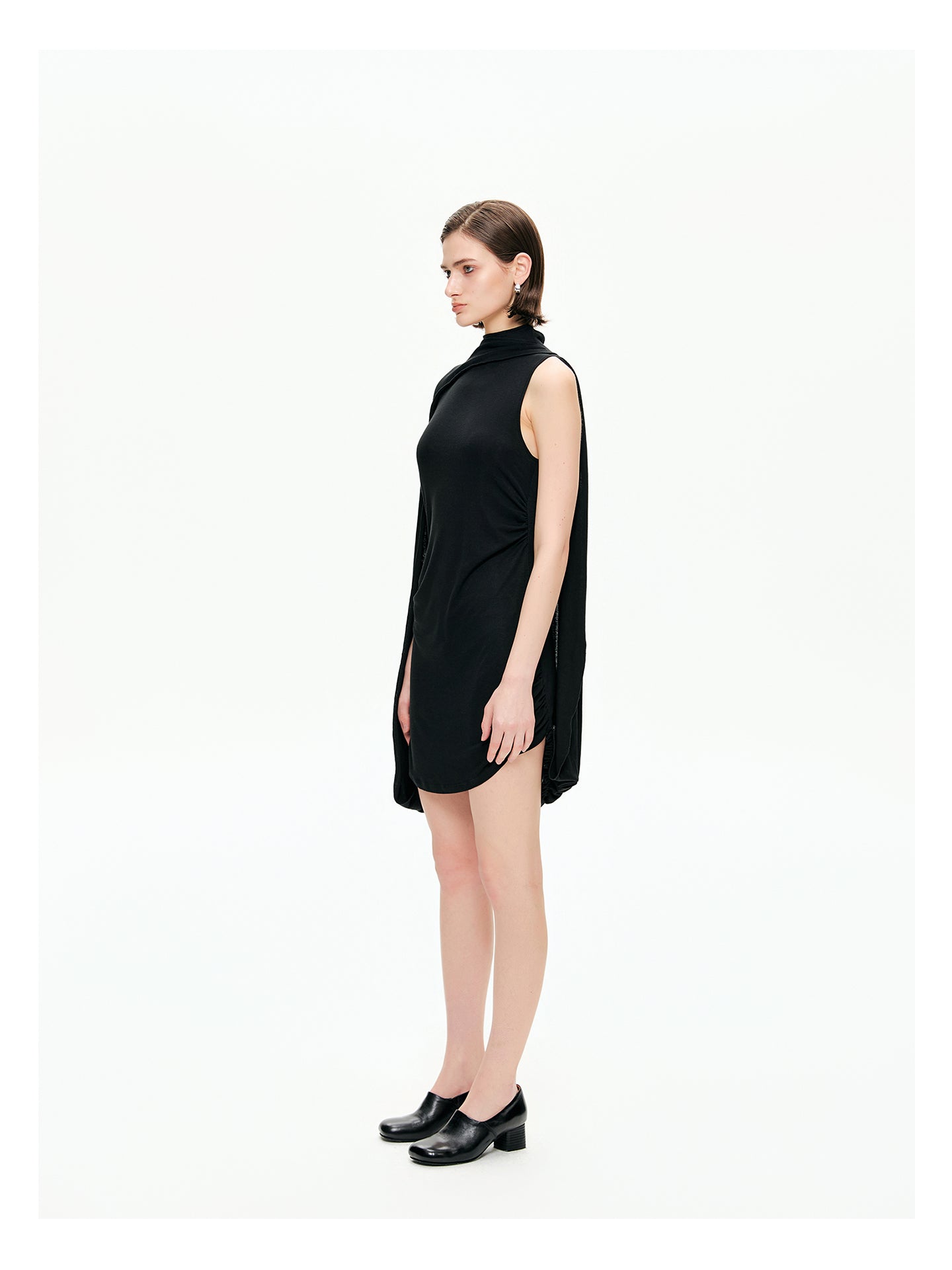 Draped Cape Mini Dress