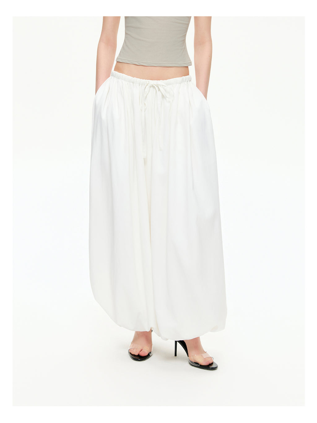 Sculptural Gathered Cocoon Pants