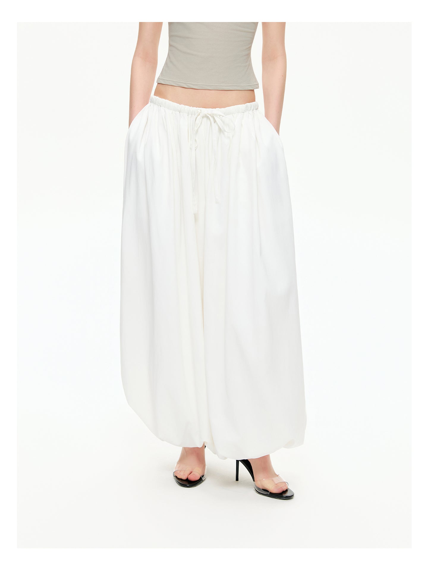 Sculptural Gathered Cocoon Pants