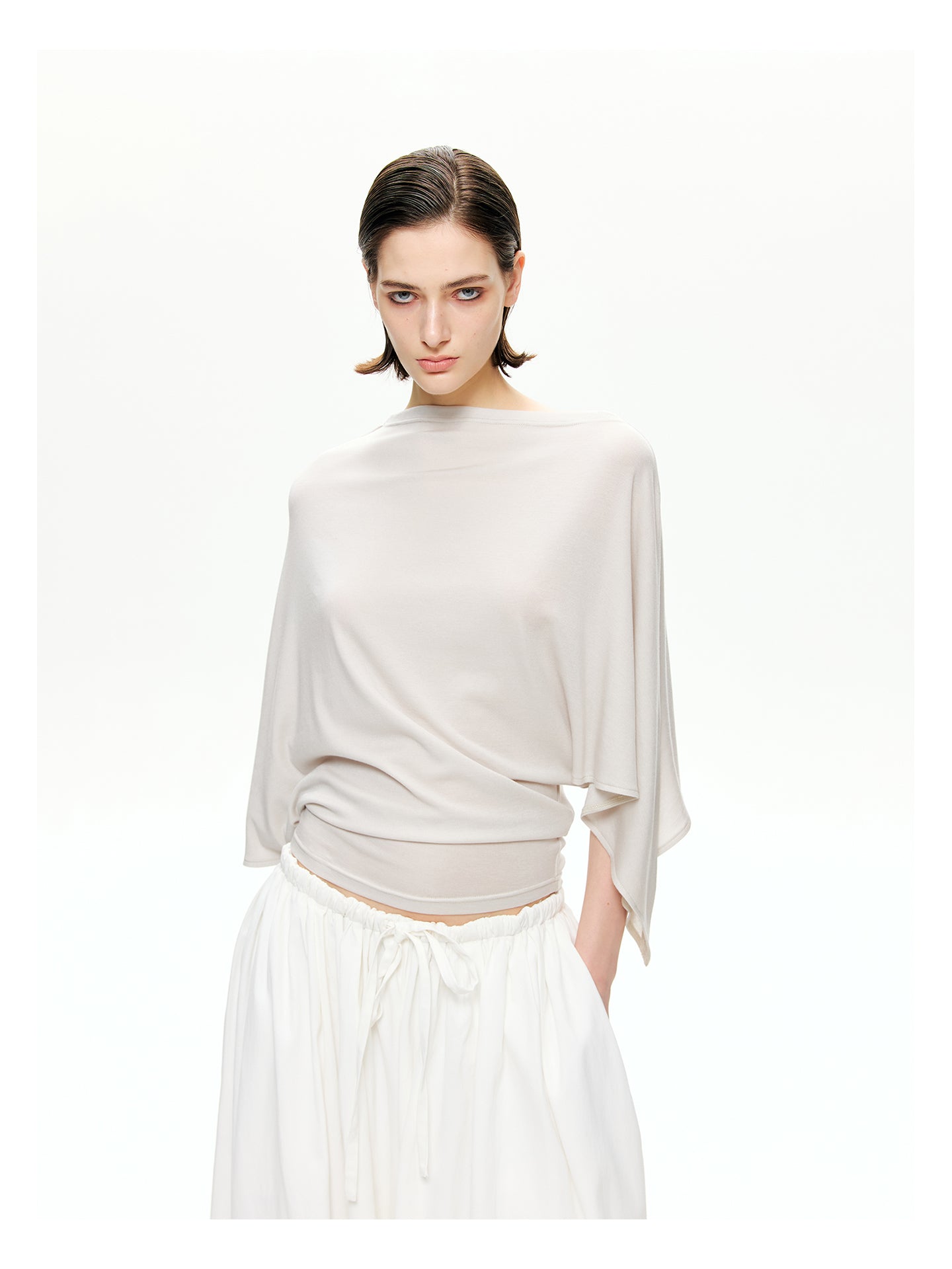 Sculptural Asymmetric Knit Top