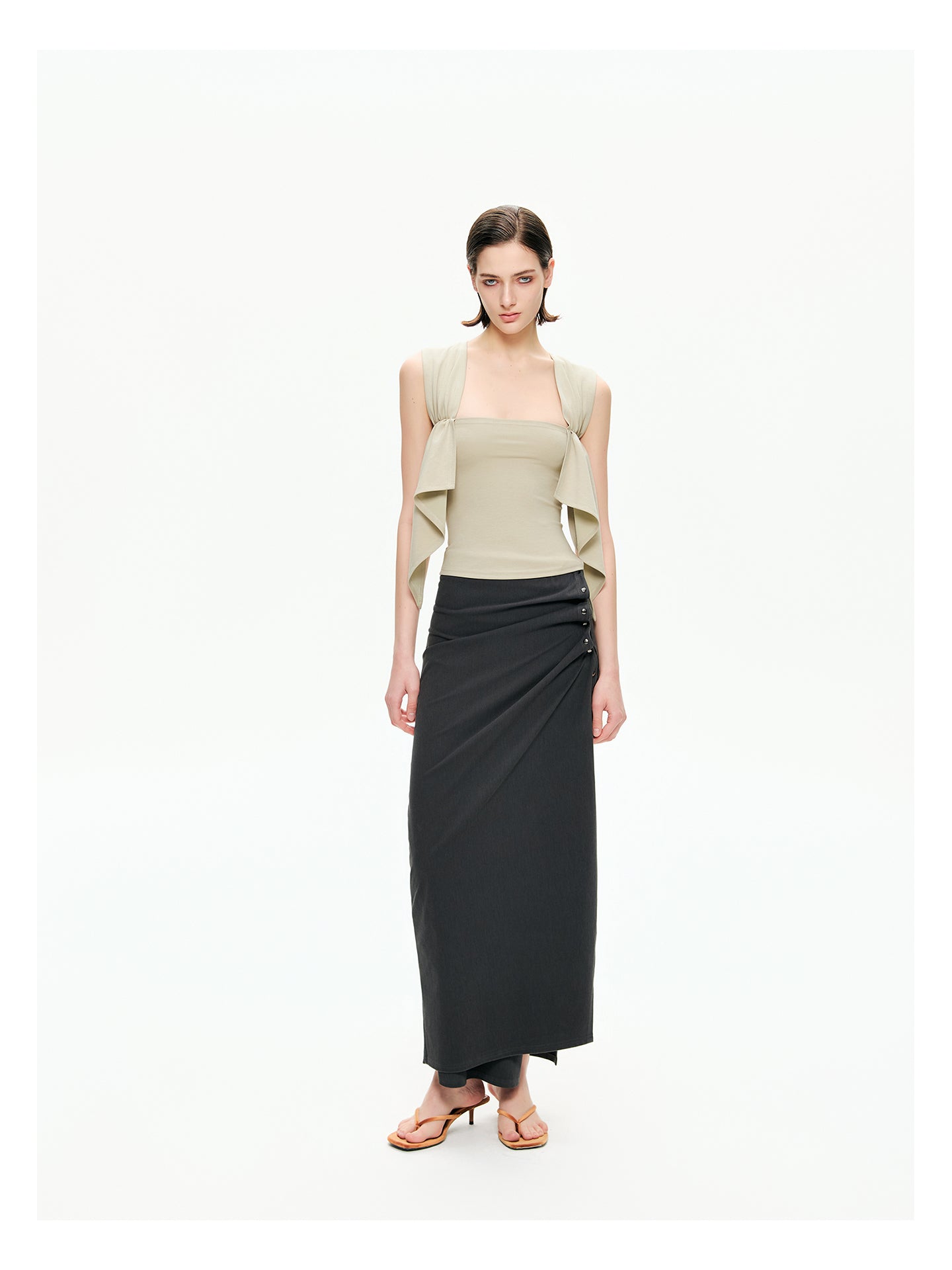 Draped Panel Crop Tank